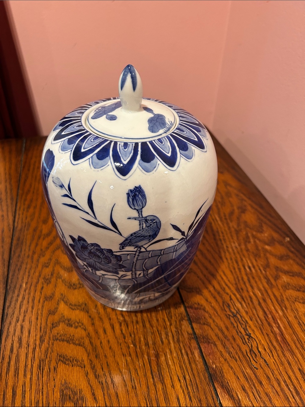 Blue and White Decorative Ceramic Ginger Jar - Home Art - Picture 3 of 9